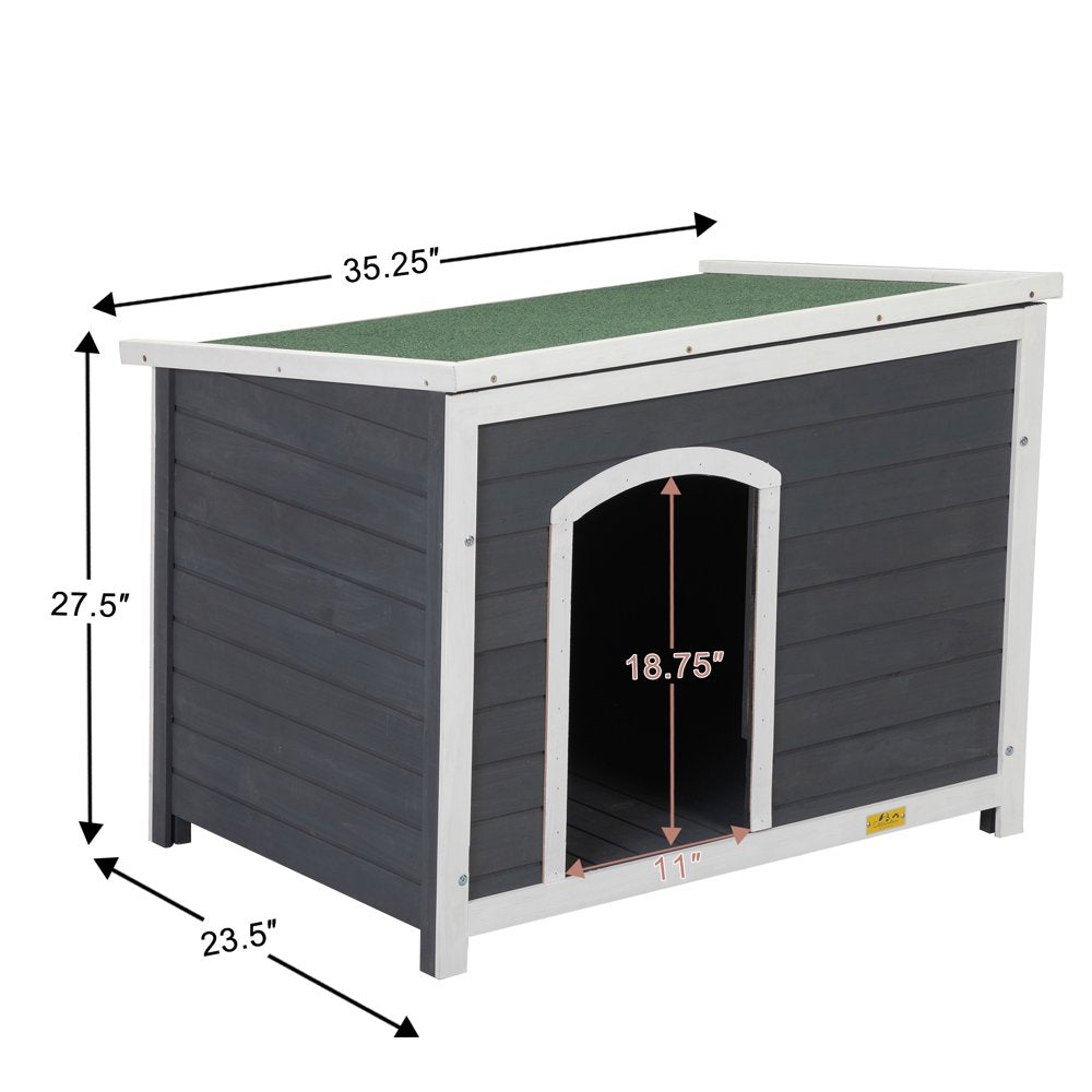 Coziwow Dog House Outdoor Flip-Top Wooden with Asphalt Roof, Gray Animals & Pet Supplies > Pet Supplies > Dog Supplies > Dog Houses Coziwow   