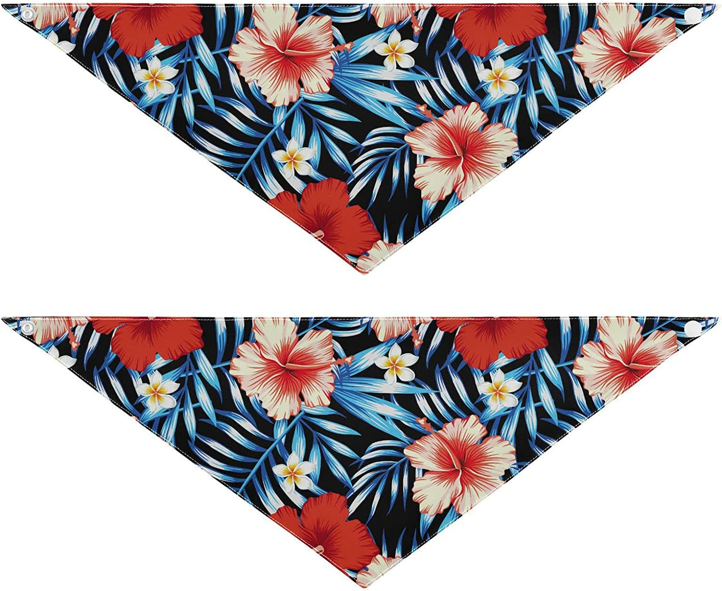Red Pink Hibiscus Flower Hawaiian Dog Bandanas 2 Pack Triangle Reversible Scarf Bibs for Dogs Washable Small Medium Large Pet Puppy Birthday Party Holiday Props for Dog Cat Lovers Gift L Animals & Pet Supplies > Pet Supplies > Dog Supplies > Dog Apparel AMmao Multicolored Small 20.2x7.3 In 