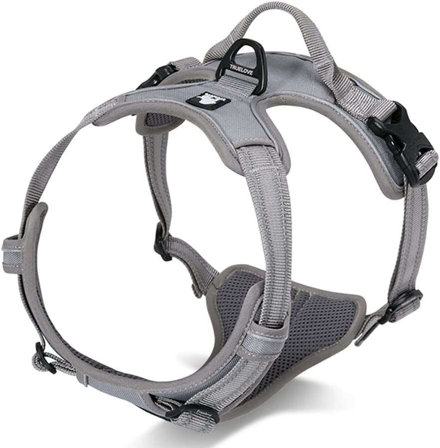 SGODA Dog Harness Reflective Dog Vest Harness No Pull Pet Harness with Handle for Large Dogs, Orange Animals & Pet Supplies > Pet Supplies > Dog Supplies > Dog Apparel SGODA Grey Large Chest 27-32" 