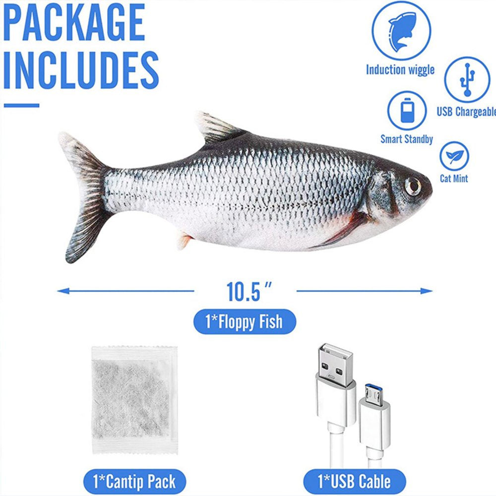 HKEEY Floppy Fish Cat Toy, Upgraded for Cat Toys for Indoor Cats, Interactive Cat Toys for Cat Exercise, Wiggle Fish Catnip Toys Animals & Pet Supplies > Pet Supplies > Cat Supplies > Cat Toys HKEEY   