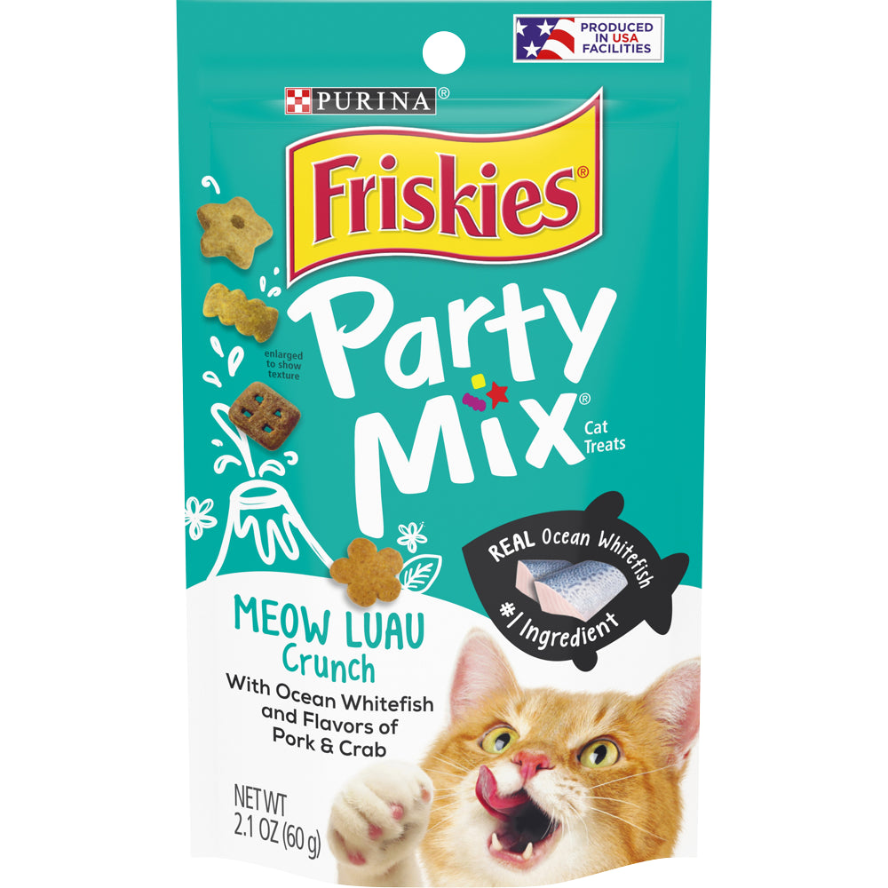 Friskies Cat Treats, Party Mix Meow Luau Crunch - (6) 6 Oz. Pouches Animals & Pet Supplies > Pet Supplies > Cat Supplies > Cat Treats Nestlé Purina PetCare Company 2.1 oz 10 