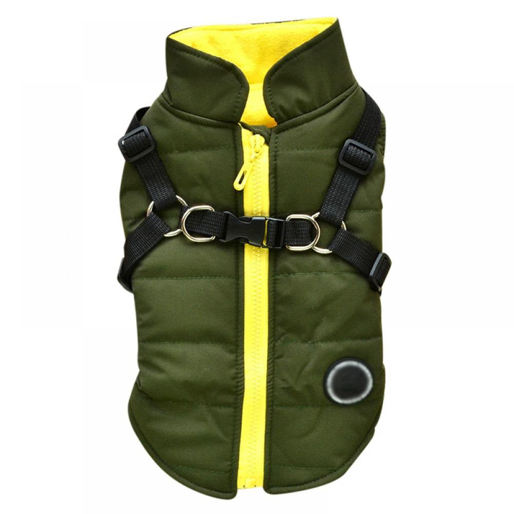 Dog Vest Winter Coat Warm Dog Apparel for Cold Weather Dog Jacket for Small Medium Large Dogs with Furry Collar Animals & Pet Supplies > Pet Supplies > Dog Supplies > Dog Apparel 774242303 XL Green 