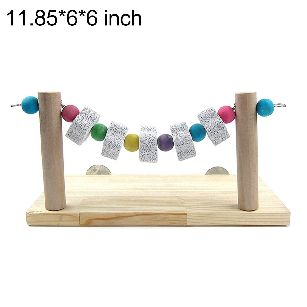 Jiaqi Pet Bird Parrot Wood Stand Platform Molar Mineral Stone Cage Mounted Chew Toy Animals & Pet Supplies > Pet Supplies > Bird Supplies > Bird Toys JiaQi   