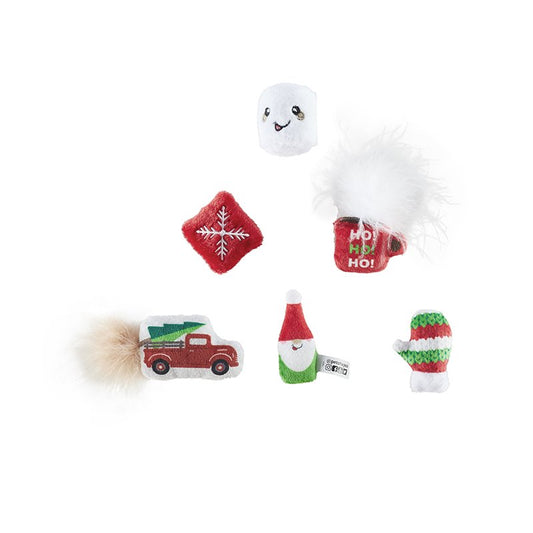 Petstages Kitty Winter Wonderland Holiday Catnip Cat Toys, 6 Pack