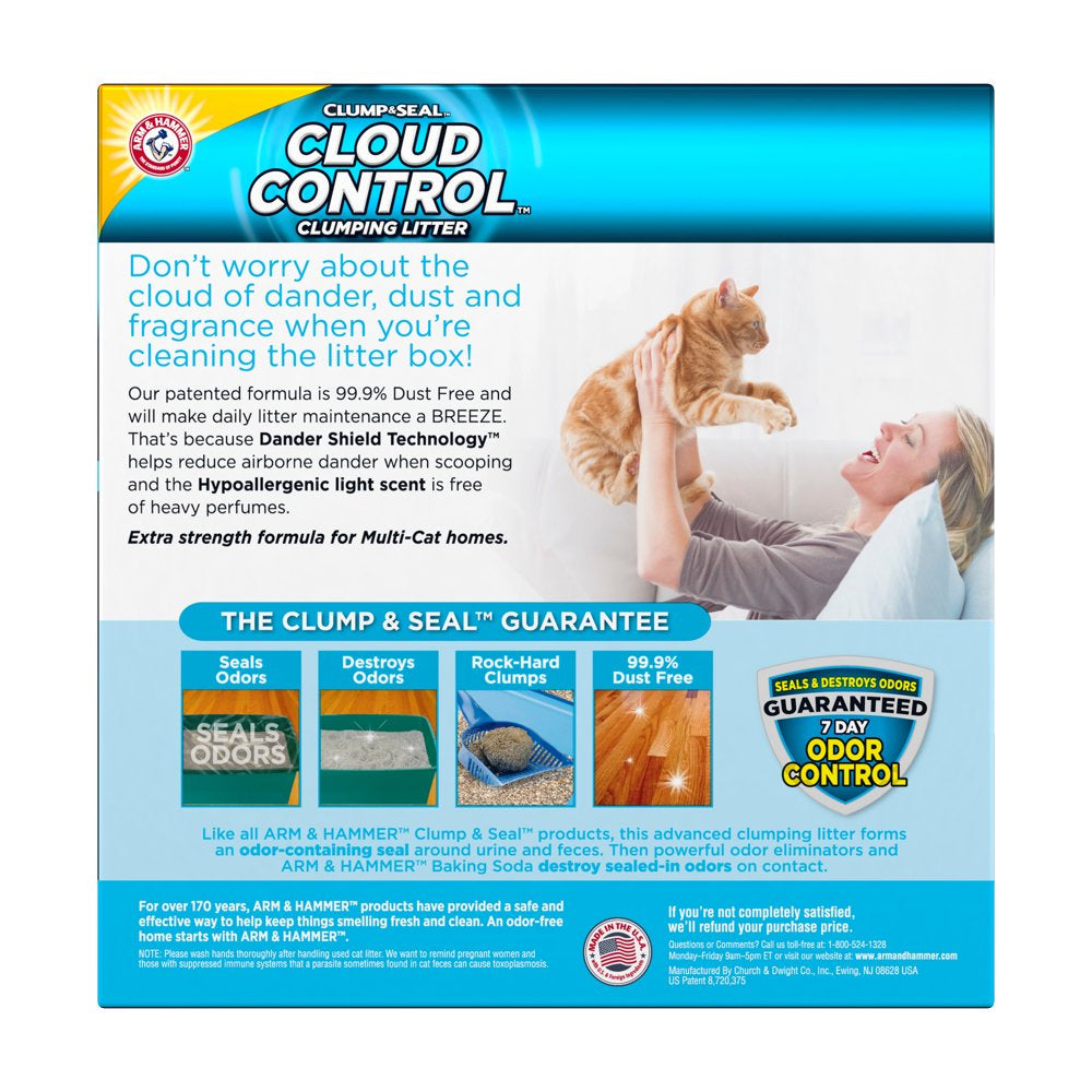 Arm & Hammer Cloud Control Multi-Cat Clumping Cat Litter with Hypoallergenic Light Scent, 14Lb Animals & Pet Supplies > Pet Supplies > Cat Supplies > Cat Litter Church & Dwight Co., Inc.   