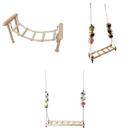 Set of 3 Handmade Chicken Ladder Perch Chicken Large Birds Macaws Conure Animals & Pet Supplies > Pet Supplies > Bird Supplies > Bird Ladders & Perches Magideal   