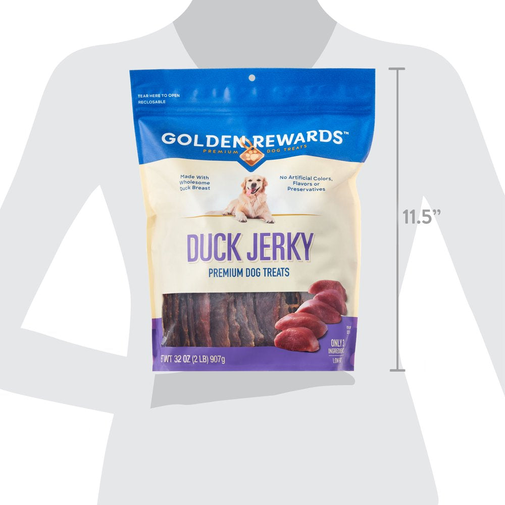 Golden Rewards Duck Flavor Premium Dry Jerky Treats for All Dogs, 32 Oz Animals & Pet Supplies > Pet Supplies > Dog Supplies > Dog Treats Gambol Pet Group Co., Ltd.   