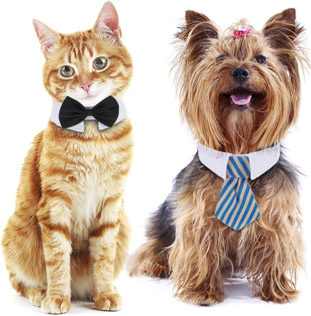 3 Pieces Adjustable Pets Dog Cat Bow Tie Pet Costume Necktie Collar for Small Dogs Puppy Grooming Accessories (S) Animals & Pet Supplies > Pet Supplies > Dog Supplies > Dog Apparel Shappy   