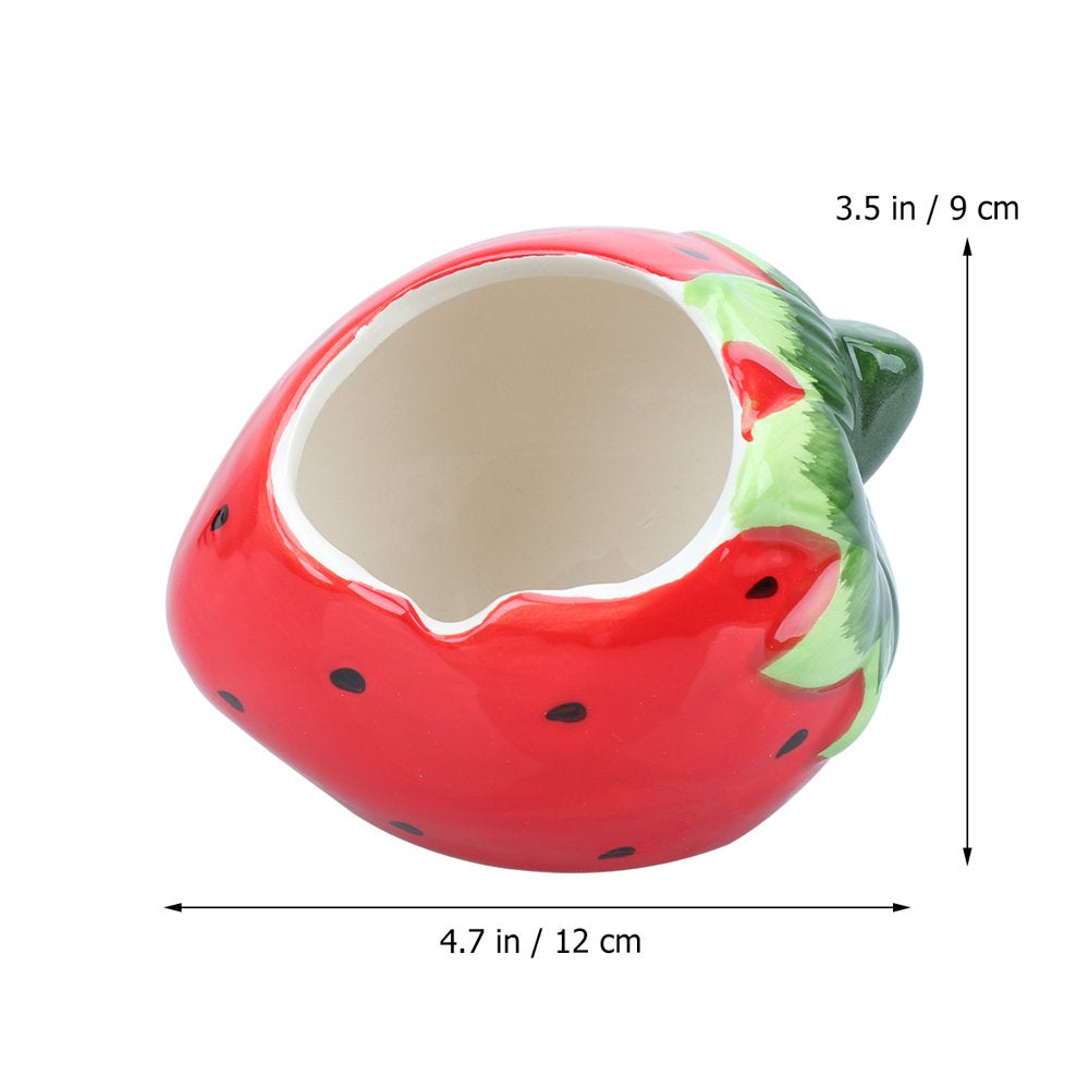 Ceramic Cartoon Strawberry Shape Hamster House Home Summer Cool Small Animal Pet Nesting Habitat Cage Accessories Animals & Pet Supplies > Pet Supplies > Small Animal Supplies > Small Animal Habitats & Cages NUOLUX   