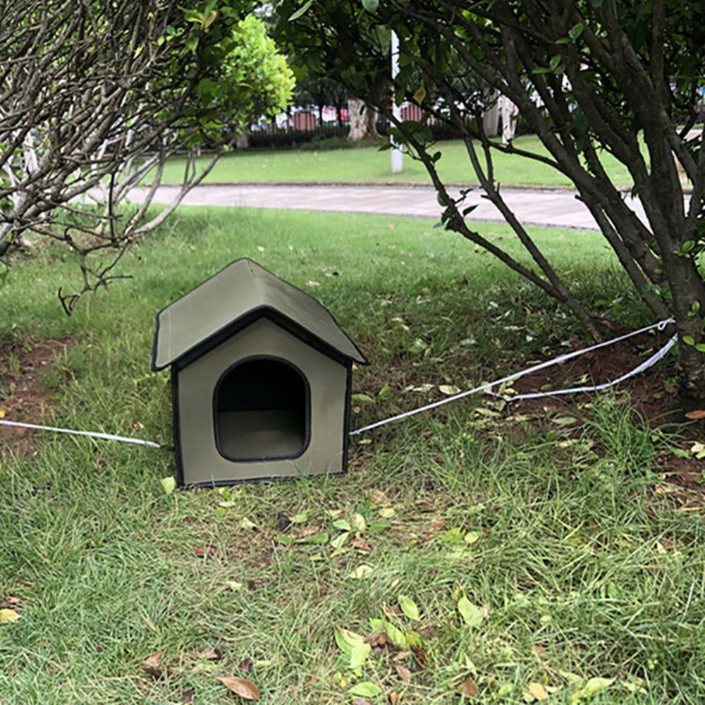 DIPVSLUNE Waterproof Pet House Outdoor Dog Cat House Composite EVA Rainproof Outdoor Pet Ten Pet Supplies Green 38*35*38Cm/15*14*15In