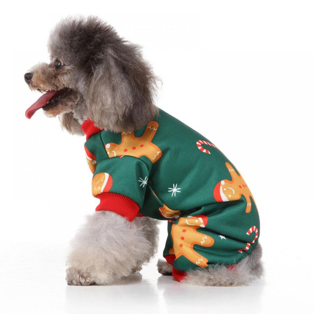 Summark Christmas Costume Cartoon Animal Fairy Dog Pajamas Pet Clothes Jumpsuit PJS Apparel Soft Green Animals & Pet Supplies > Pet Supplies > Dog Supplies > Dog Apparel Sunmark   