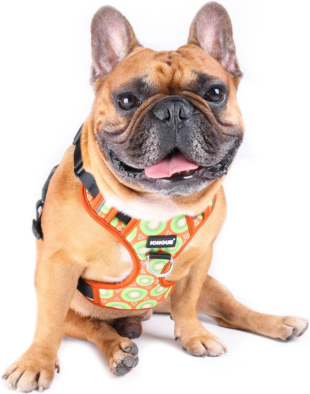 Ichoue Dog Vest Harness Soft Padded No Pull Adjustable Reflective for Small Medium Dogs - Red Grid M Animals & Pet Supplies > Pet Supplies > Dog Supplies > Dog Apparel iChoue Kiwi Fruit Medium (Neck:16.5"-24" Chest:19.5"-27.5" ) 