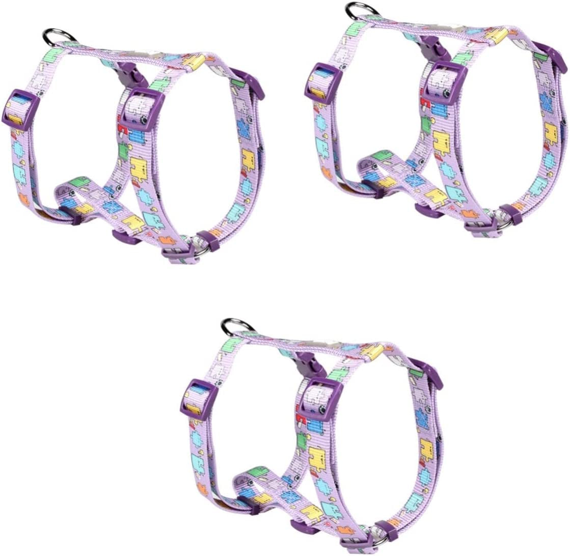 Balacoo Drawstrings Suspender Rabbit Harness Dog Harness Vest Outdoor Cat Harness Pet Dog Collar Pet Supplies Leashes Bridle Pet Pulling Rope Pet Traction Strap Pet Pulling Strap Purple Animals & Pet Supplies > Pet Supplies > Dog Supplies > Dog Apparel Balacoo Purplex3pcs Mx3pcs 