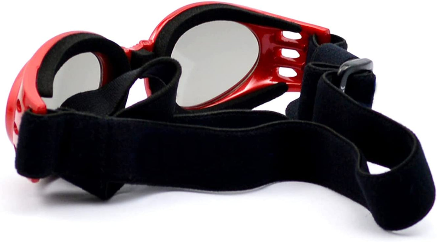 Putybudy Foldable Dog Goggles Eye Wear Protection Waterproof Pet Sunglasses Eyewear Protection Lenses Goggles for Dogs Suitable for Medium-Sized Dogs-Black/Red/White/Pink/Blue/Yellow Animals & Pet Supplies > Pet Supplies > Dog Supplies > Dog Apparel Putybudy   