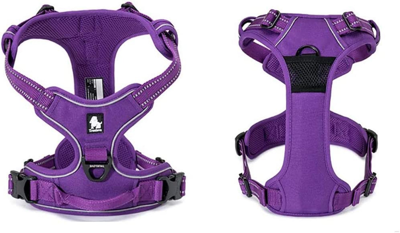 Tineer Reflective Nylon Large Pet Dog Harness 3M Reflective Vest with Handle All Weather Dog Service Padded Adjustable Safety Vehicular Leads for Dogs Pet (XS, Purple) Animals & Pet Supplies > Pet Supplies > Dog Supplies > Dog Apparel Tineer   