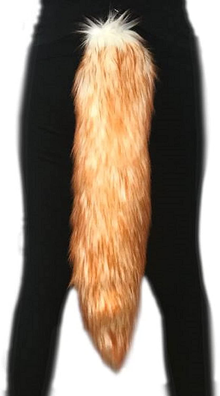 Handmade Faux Fur Tail, Luxury Animal Super Soft Costume Accessory, Pet Play, Halloween Animals & Pet Supplies > Pet Supplies > Dog Supplies > Dog Apparel Bianna Creations Candy Amber 20" 