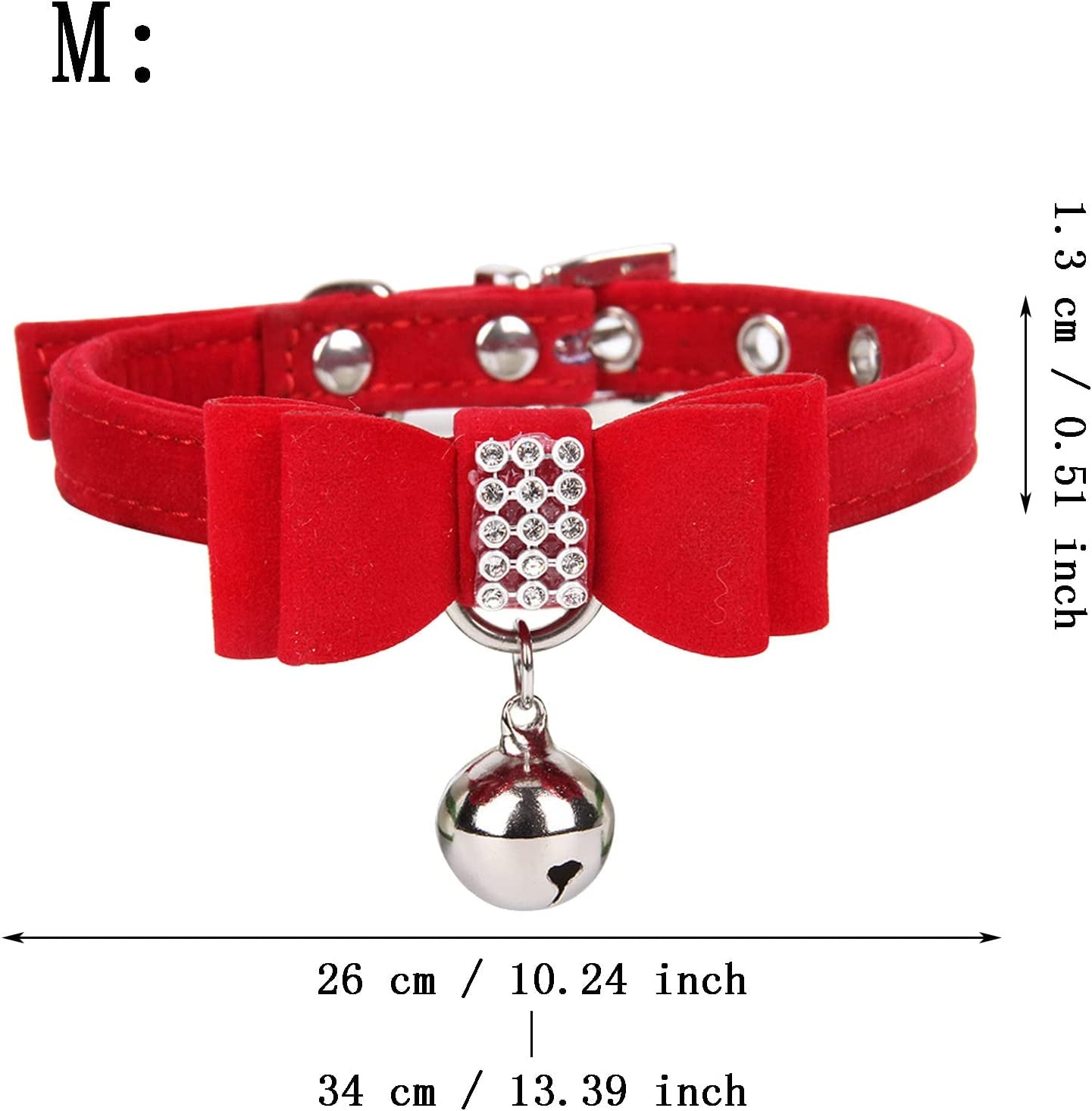 Jmmslmax Valentine'S Day Cat Collar Breakaway with Cute Bow Tie and Bell for Kitty Adjustable Love Heart Rhinestone Dog Collar Cat Animals & Pet Supplies > Pet Supplies > Dog Supplies > Dog Apparel JMMSlmax   