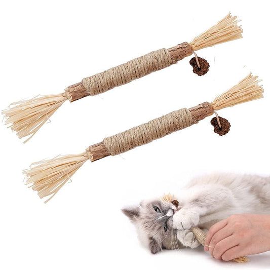 Abenow 2PCS Cat Toys Kitten Teething Chew Toys Natural Chew Sticks for Pet Teeth Cleaning Animals & Pet Supplies > Pet Supplies > Cat Supplies > Cat Toys Abenow   