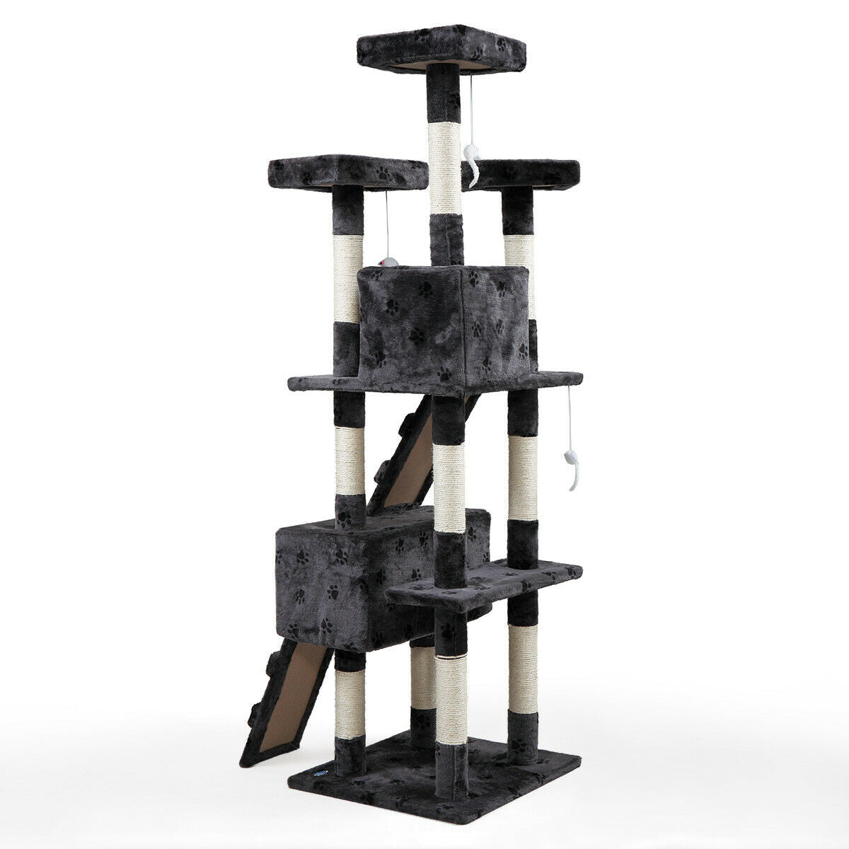 Veryke 67" Cat Tree, Cat Towers and Condo Furniture for Kitten, Activity Tower for Pet Kitty, Play House with Scratching Posts, Gray Animals & Pet Supplies > Pet Supplies > Cat Supplies > Cat Furniture Veryke   