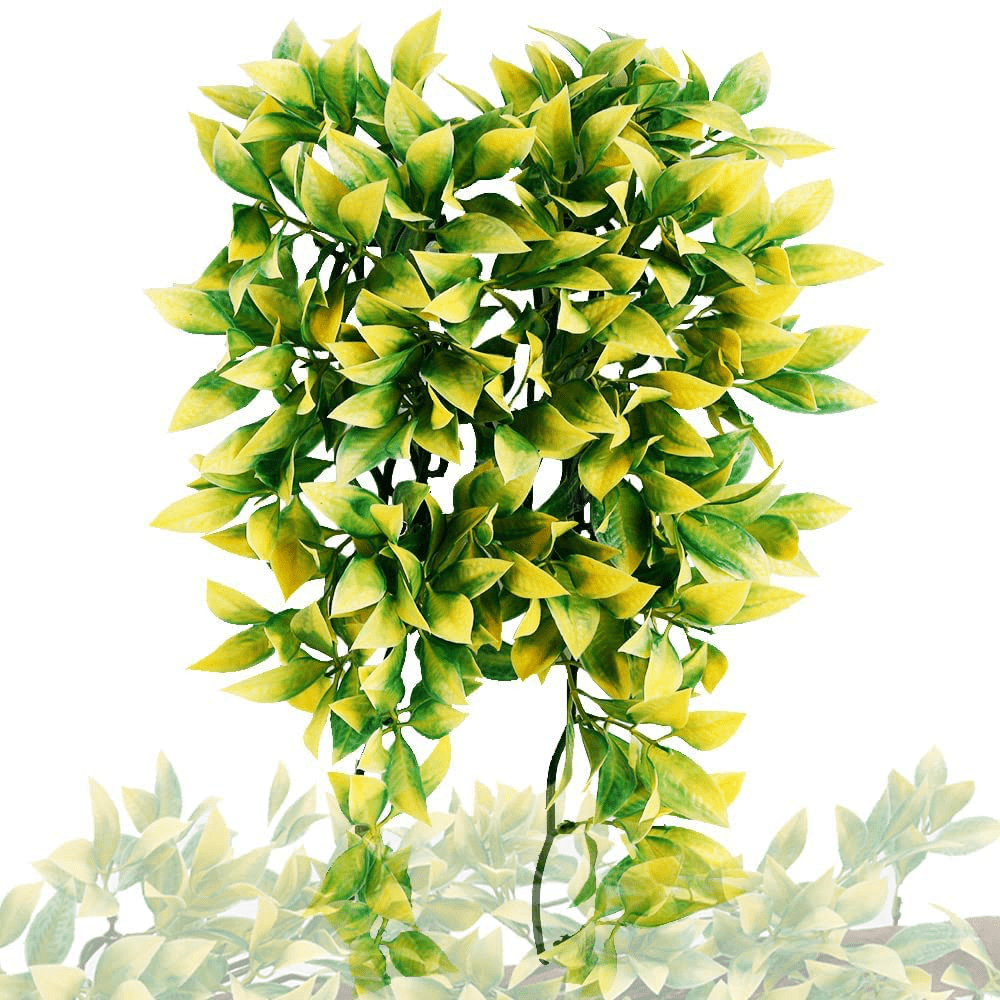 Abizoo Reptile Leaves,2 Pack Hanging Non-Toxic Climbing Terrarium Plant with Suction Cup for Bearded Dragons Lizards Geckos Snake Pets Hermit Crab and Tank Habitat Decoration Animals & Pet Supplies > Pet Supplies > Reptile & Amphibian Supplies > Reptile & Amphibian Habitat Accessories Abizoo   