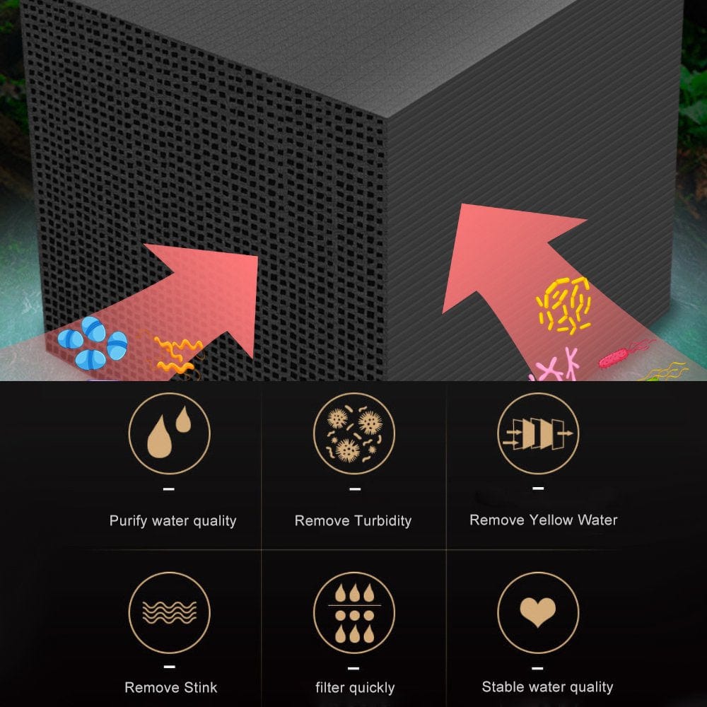 Abody Water Purifier Cube Aquarium Filter Eco-Aquarium & Absorption 10X10X10CM