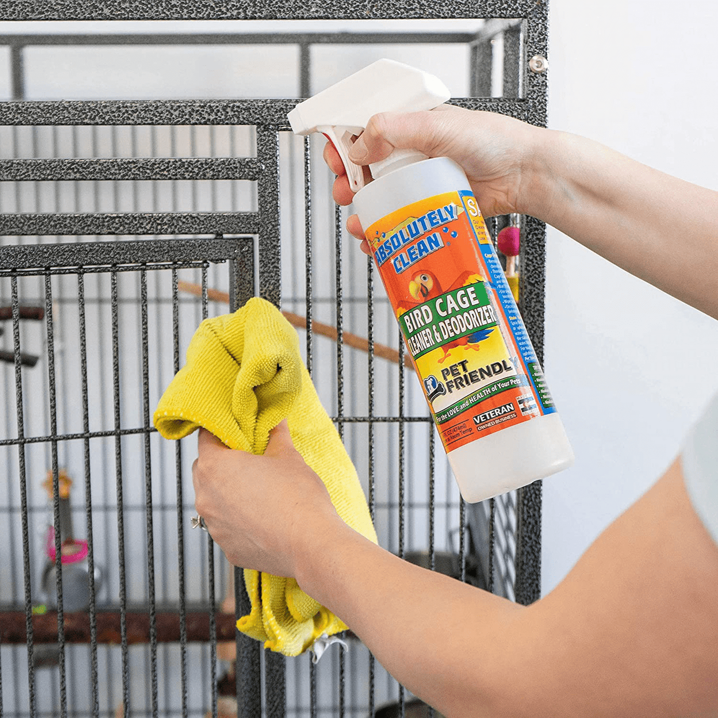 Absolutely Clean Amazing Bird Cage Cleaner and Deodorizer - Just Spray/Wipe - Safely & Easily Removes Bird Messes Quickly and Easily - Made in the USA Animals & Pet Supplies > Pet Supplies > Bird Supplies > Bird Treats Absolutely Clean   