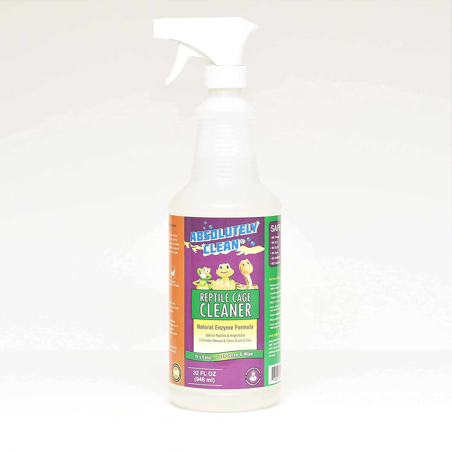 Absolutely Clean Amazing Reptile & Amphibian Terrarium Cleaner and Deodorizer - Just Spray/Wipe - Safely & Easily Removes Reptile & Amphibian Messes - USA Made Animals & Pet Supplies > Pet Supplies > Reptile & Amphibian Supplies > Reptile & Amphibian Habitat Accessories Absolutely Clean 32oz Spray Bottle - Save 25%  