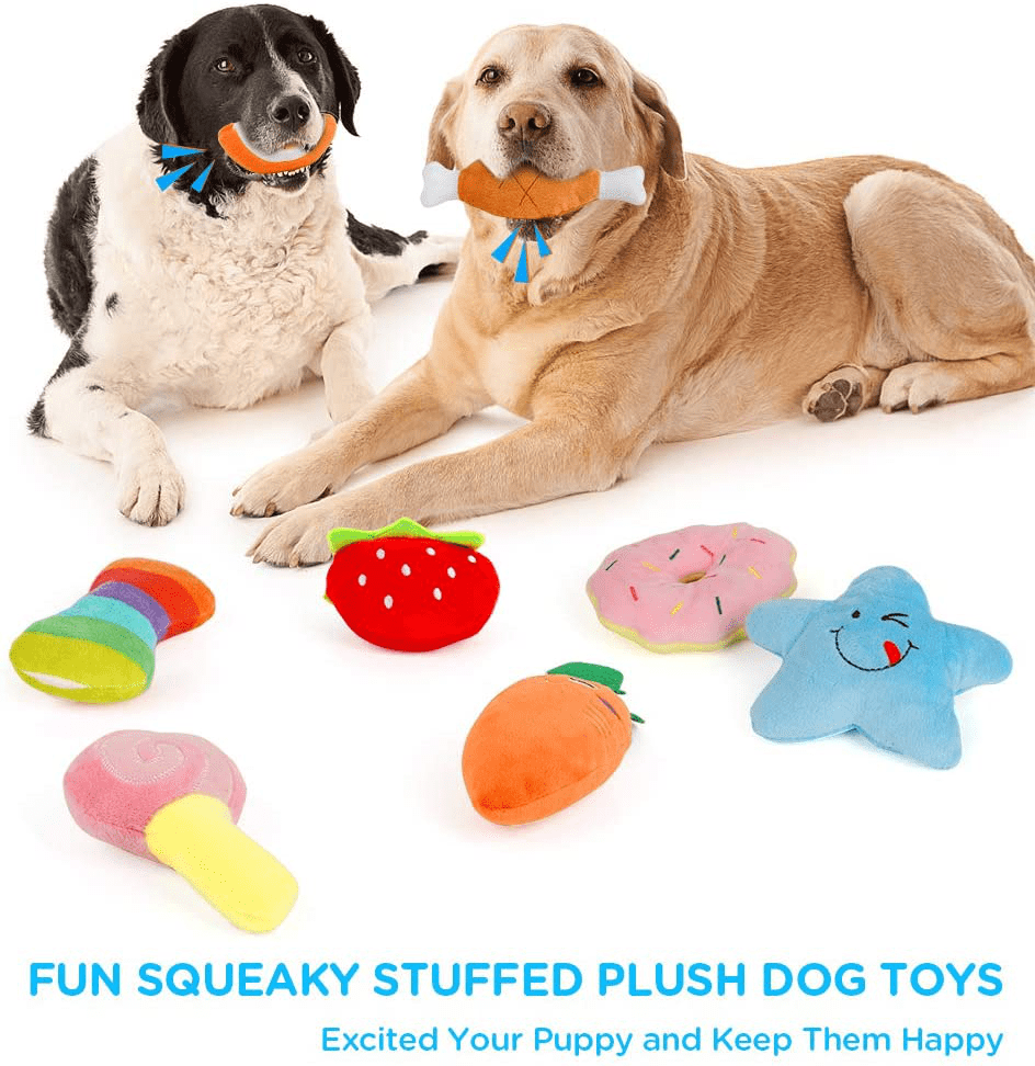 Legend Squeaky Plush Dog Toy Pack - 12 Soft Stuffed Puppy Chew Toys with  Squeakers, Cute Pet Toys for Small and Medium Dogs