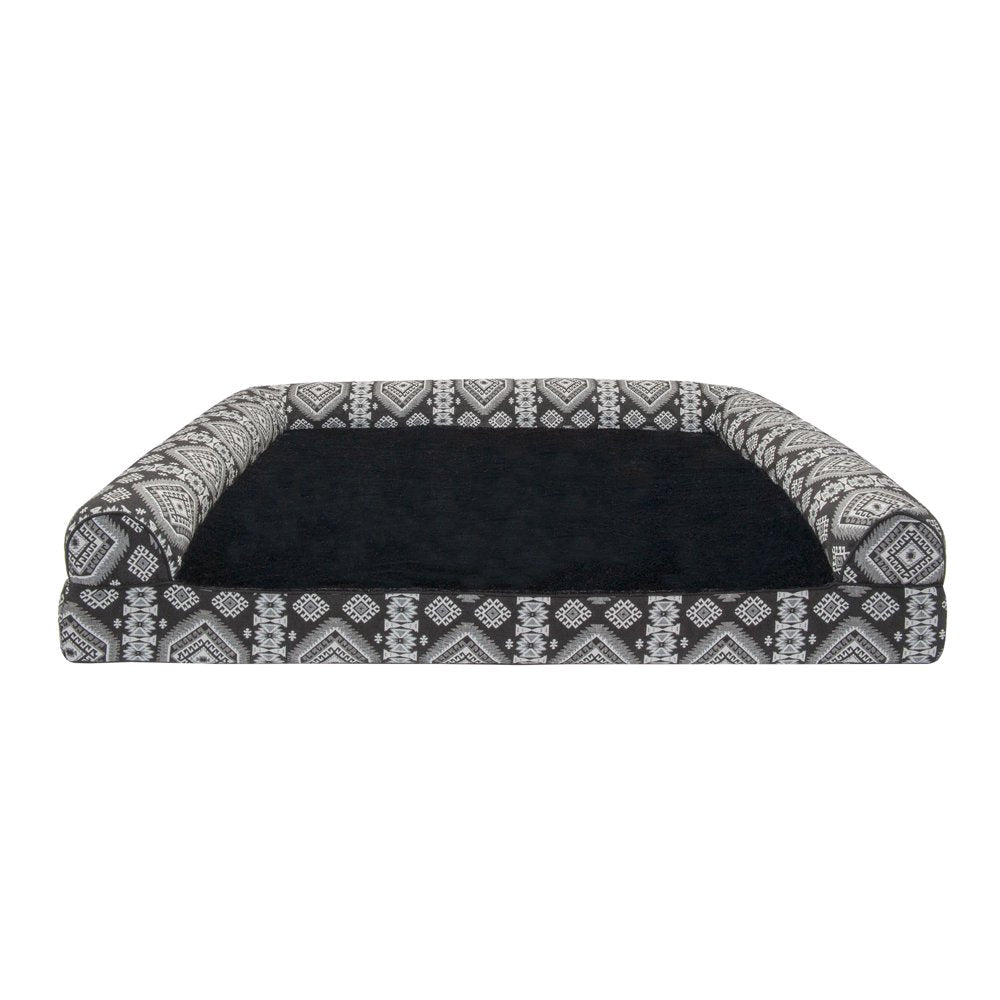 Furhaven Pet Products | Memory Foam Southwest Kilim Sofa-Style Couch Bed for Dogs & Cats, Black Medallion, Jumbo Plus Animals & Pet Supplies > Pet Supplies > Cat Supplies > Cat Beds FurHaven Pet   