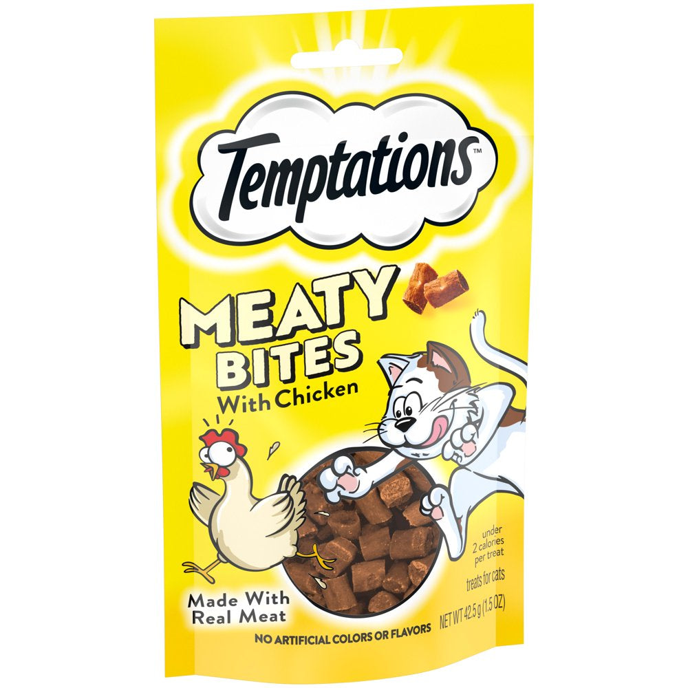 Temptations Meaty Bites Soft and Savory Chicken Flavor Treats for Cats, 1.5 Oz Pouch Animals & Pet Supplies > Pet Supplies > Cat Supplies > Cat Treats Mars Petcare   