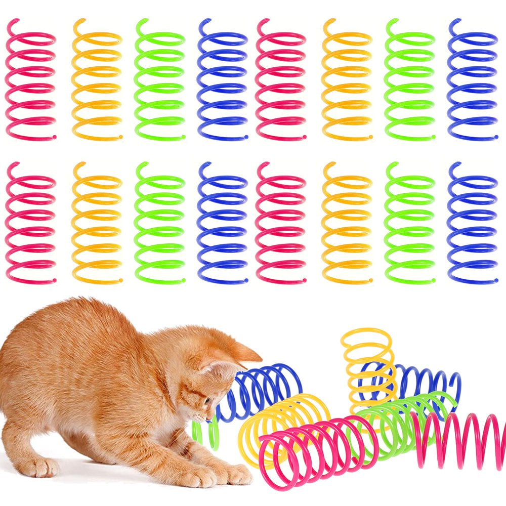 GOTYDI 16Pcs Cat Spring Toys Colorful Durable Cat Coil Spiral Spring Cat Toy Interactive Cat Toy BPA Free Plastic for Swatting, Biting, Hunting, and Active Healthy Play Animals & Pet Supplies > Pet Supplies > Cat Supplies > Cat Toys GOTYDI   