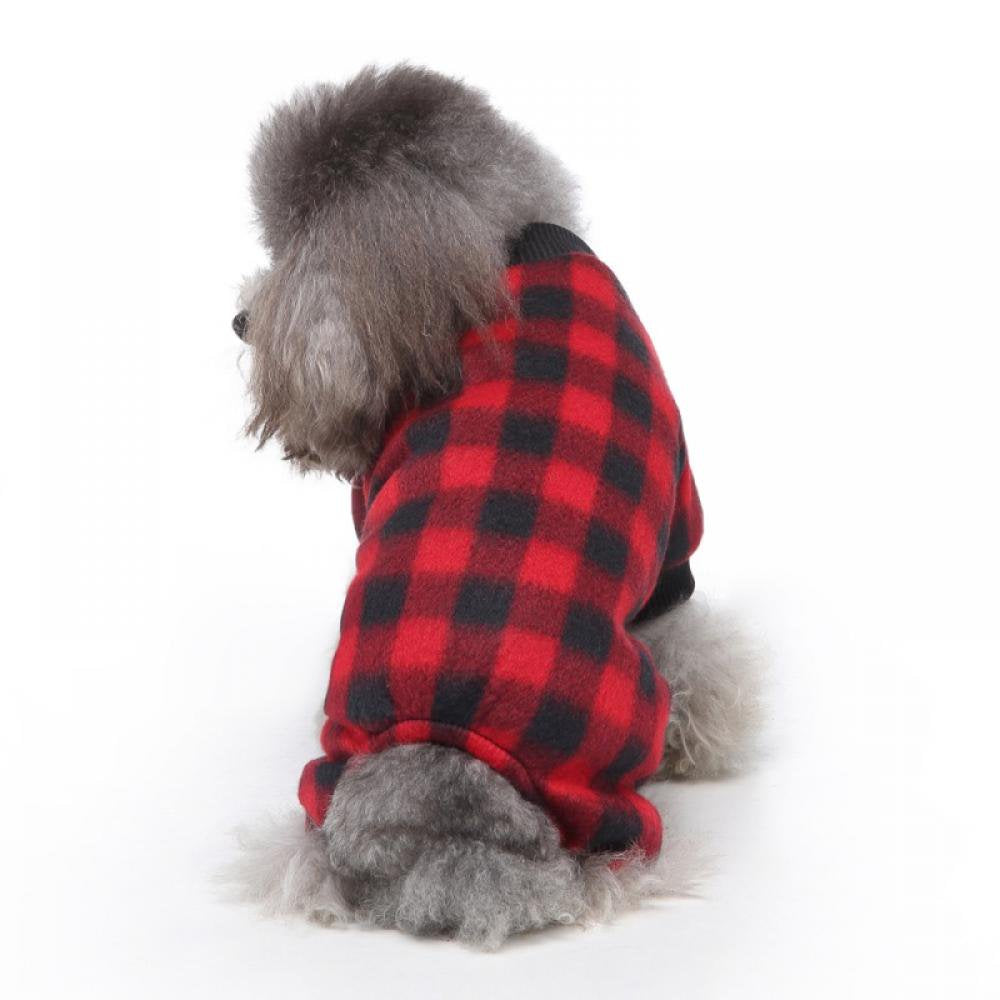 PRAETER 100% Cotton Buffalo Plaid Dog Clothes Puppy Pajamas Pet Apparel Cat Onesies Jammies Doggie Jumpsuits Animals & Pet Supplies > Pet Supplies > Dog Supplies > Dog Apparel PRAETER   