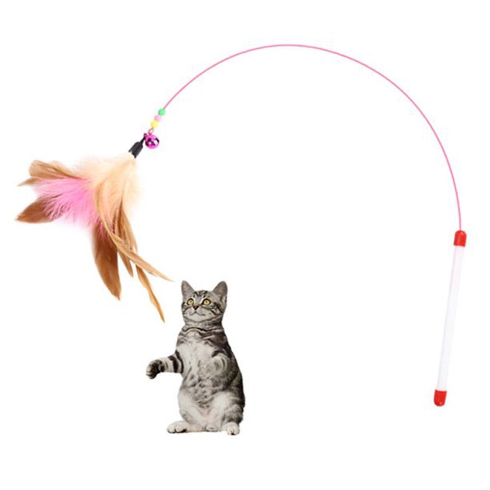 Feather Teaser Wand Cat Toy with Bell Animals & Pet Supplies > Pet Supplies > Cat Supplies > Cat Toys Carkira   