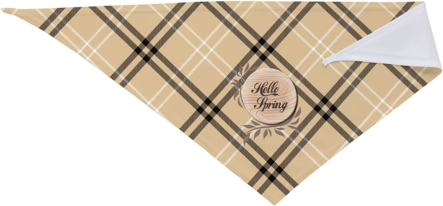 Hello Spring Wood Sign in Pet Decorative Triangle Scarf Pet Neckerchief Suitable for Dogs, Cats, Pets Breathable, Anti-Fouling Suitable for Dressing up Pets Animals & Pet Supplies > Pet Supplies > Dog Supplies > Dog Apparel OLYGLO   
