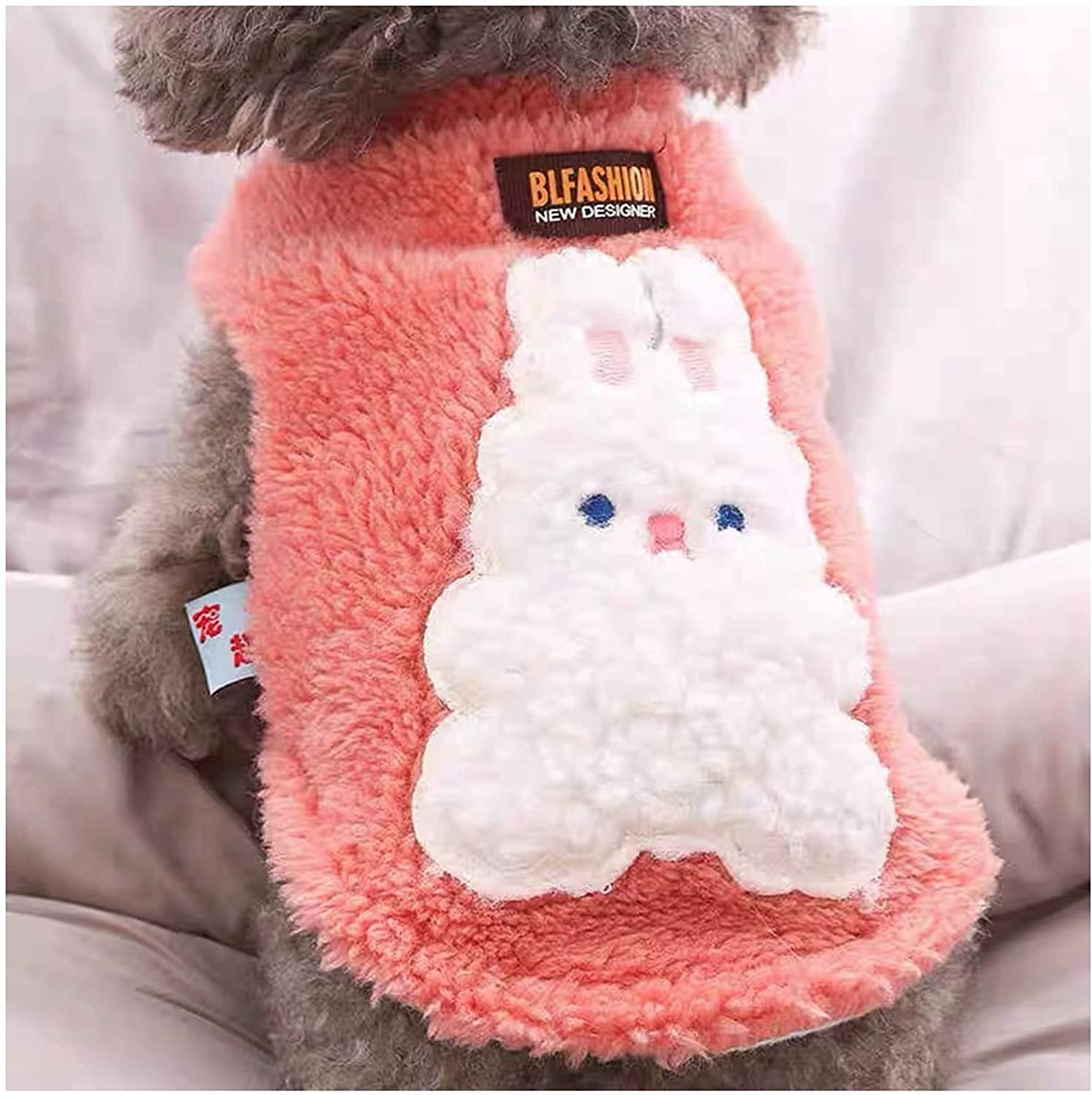 Loyanyy Plush Dog Coat Cute Bear Dog Cat Clothe Soft Warm Pet Vest Puppy Kitten Winter Sweater Fleece Dog Apparel for Cold Weather Blue Small Animals & Pet Supplies > Pet Supplies > Dog Supplies > Dog Apparel Loyanyy Pink Medium 