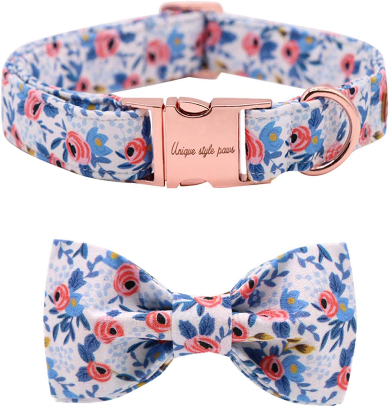 Unique Style Paws Dog Collar Bow Tie Collar Adjustable Collars for Dogs and Cats Small Medium Large Animals & Pet Supplies > Pet Supplies > Dog Supplies > Dog Apparel Unique style paws BlueFlower X-Large (Pack of 1) 