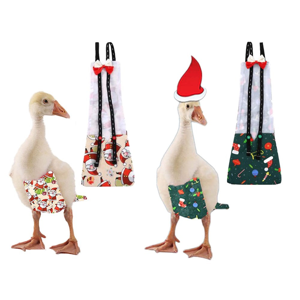 HGYCPP Chicken Diapers for Pet Duck Poultry Clothes with Bowknot Christmas Print Animals & Pet Supplies > Pet Supplies > Dog Supplies > Dog Diaper Pads & Liners HGYCPP   