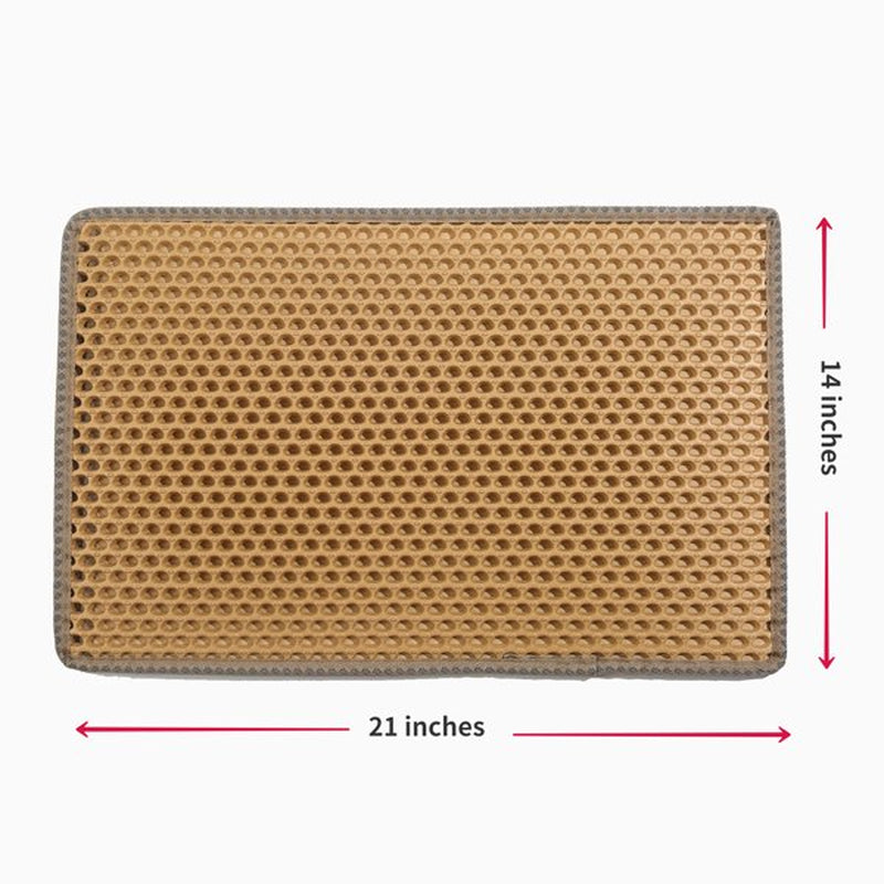 Goorabbit Durable Honeycomb Cat Litter Box Mat, Water Resistant, Traps Litter from Box, Helps to Waste Less Litter on Floors, Scatter Control, Double Layered, Soft on Cat Paws, Easy Clean Animals & Pet Supplies > Pet Supplies > Cat Supplies > Cat Litter Box Mats Goorabbit   