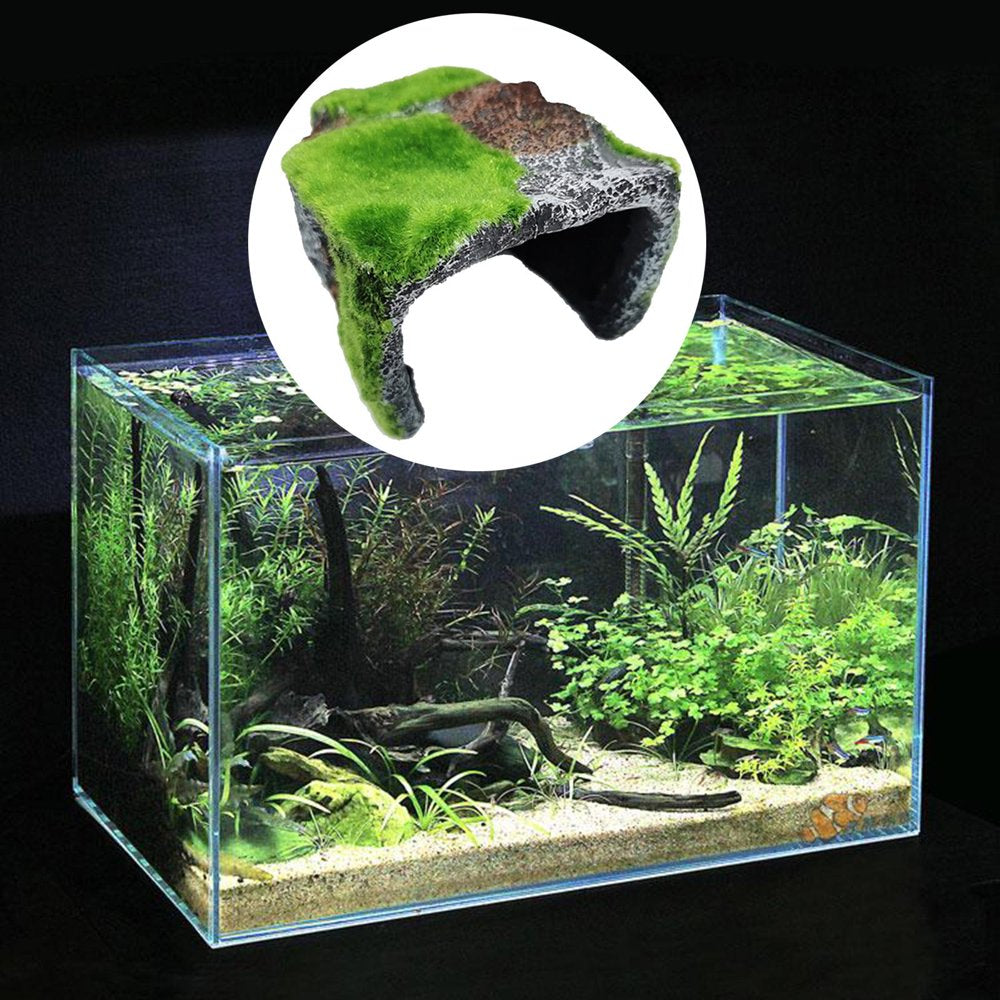 Reptile Hiding Cave Resin Material Natural Hideout for Reptiles Small Lizards Turtles Bearded Dragon Tortois Amphibians Fish Pet Supplies - B B