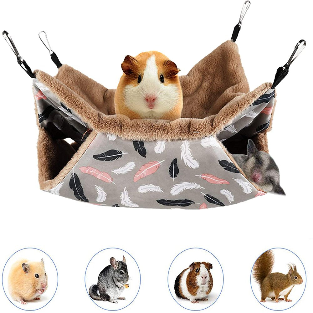 Small Pet Cage Hammock, Hanging Bed for Small Animals Pet Cage Hammock Accessories Bedding for Chinchilla Parrot Sugar Glider Ferrets Rat Hamster Rat Playing Sleeping Animals & Pet Supplies > Pet Supplies > Small Animal Supplies > Small Animal Bedding COSARRETY   