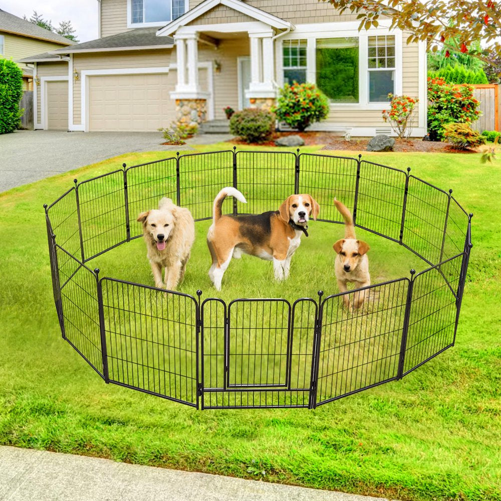 Dog Fence, Pet Playpen, Metal Outdoor Portable 16 Panels 32" Camping RV Runs Cage Foldable Exercise Pens Animals & Pet Supplies > Pet Supplies > Dog Supplies > Dog Kennels & Runs Bestgoods   