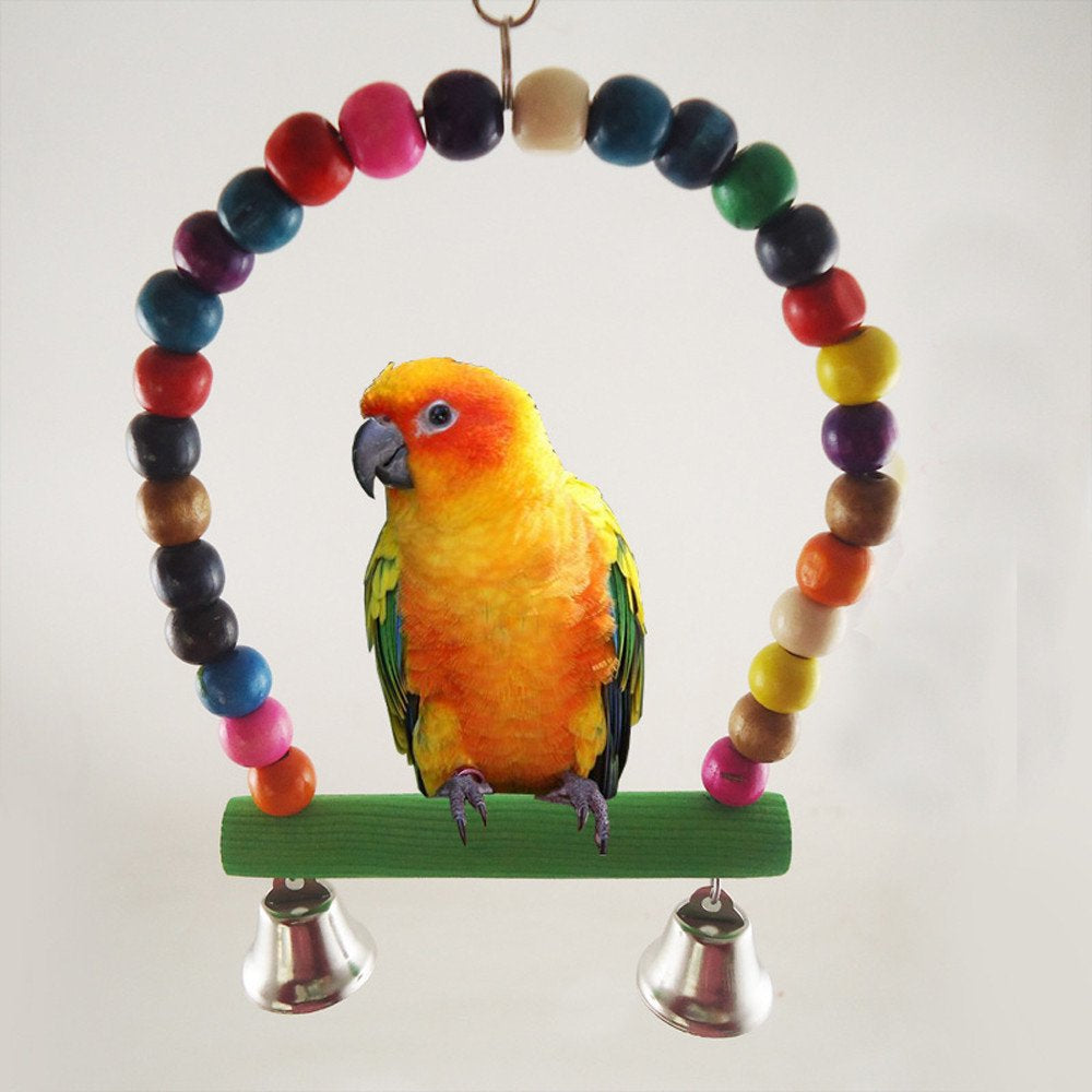 Pet Bird Parrot Parakeet Budgie Cockatiel Cage Swing Toys Hanging Toy