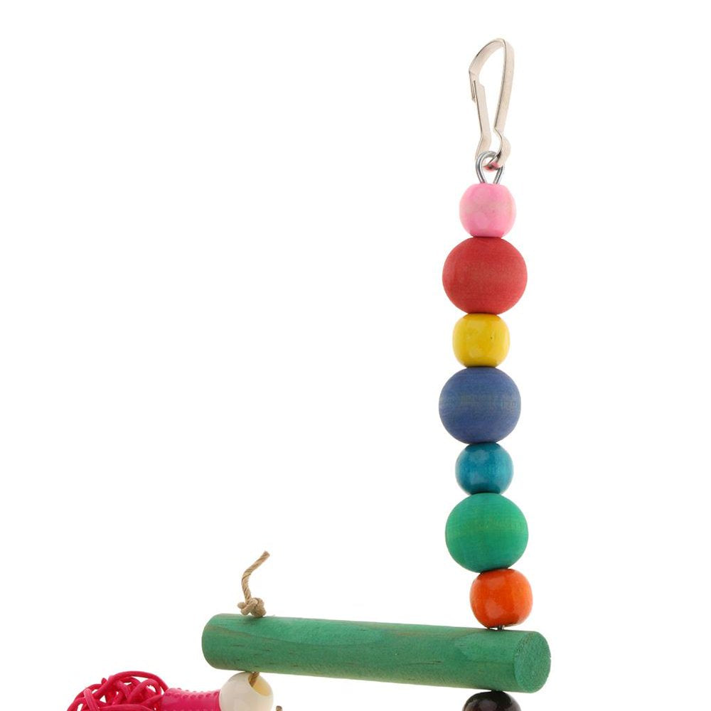 Bird Toy with Clip Revolving Perch Ladder Climbing Foraging Beads For Animals & Pet Supplies > Pet Supplies > Bird Supplies > Bird Ladders & Perches perfeclan   