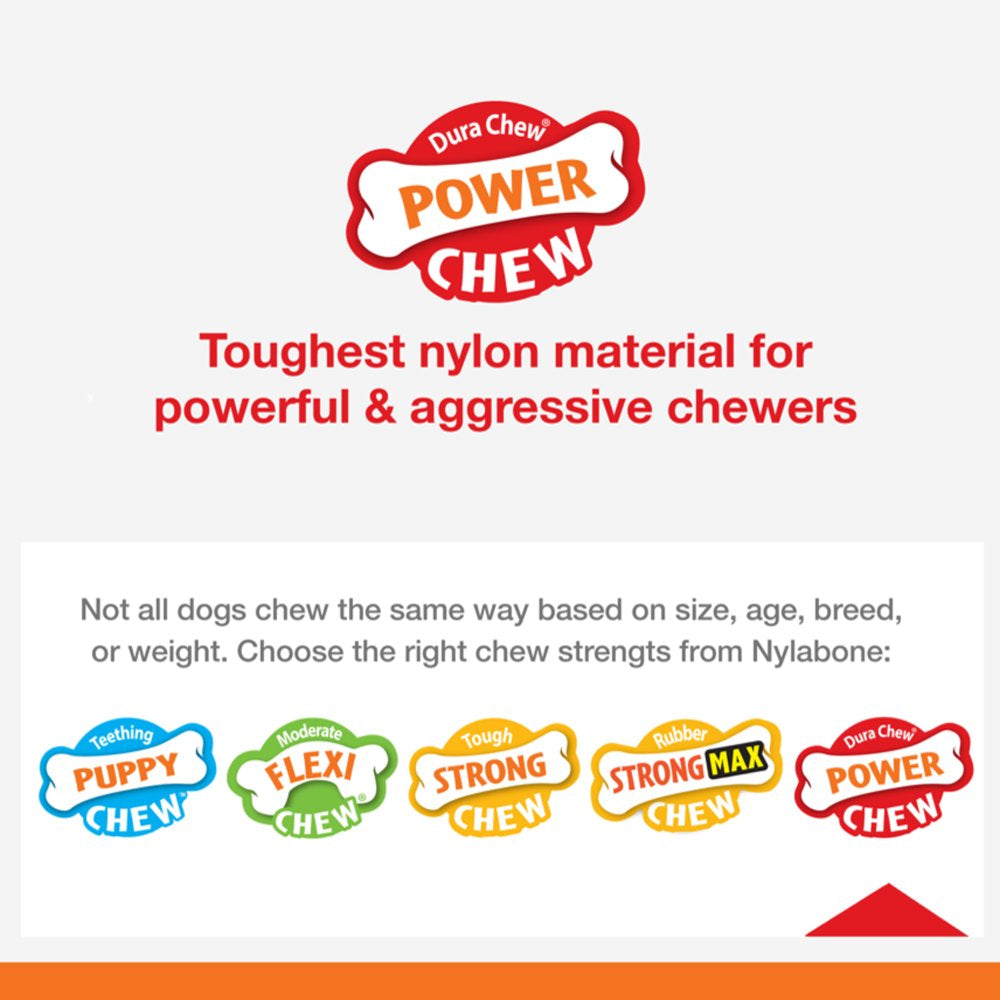 Nylabone Ergonomic Hold & Chew Wishbone Power Chew Dog Toy - up to 50 Lbs.