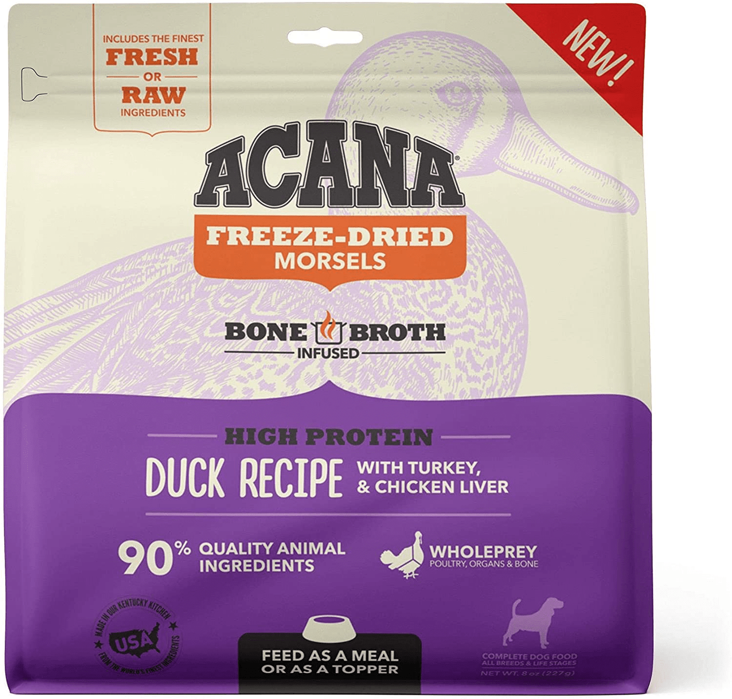 ACANA Grain Free High Protein Fresh & Raw Animal Ingredients Duck Recipe Freeze Dried Morsels Dog Food Animals & Pet Supplies > Pet Supplies > Small Animal Supplies > Small Animal Treats ACANA   