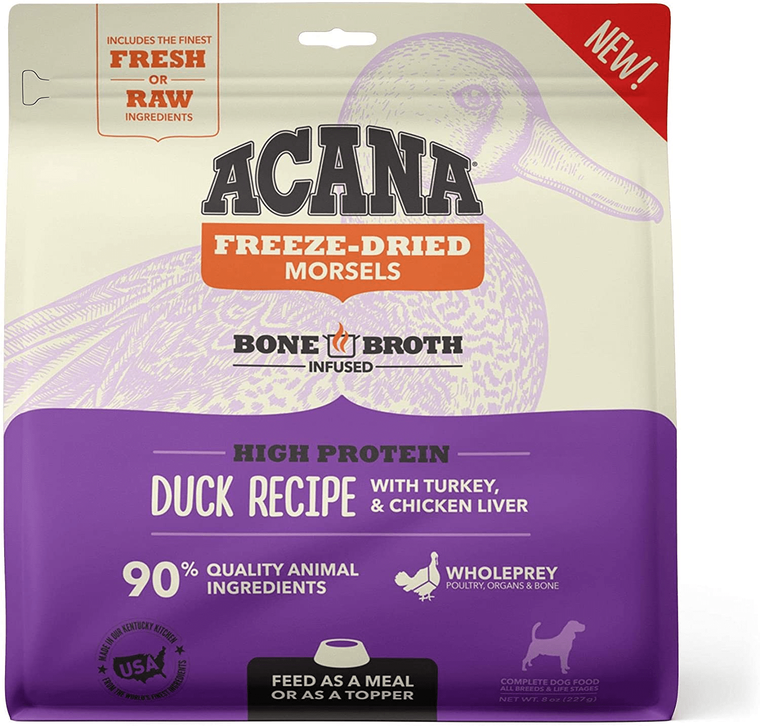 ACANA Grain Free High Protein Fresh & Raw Animal Ingredients Duck Recipe Freeze Dried Morsels Dog Food Animals & Pet Supplies > Pet Supplies > Small Animal Supplies > Small Animal Treats ACANA   