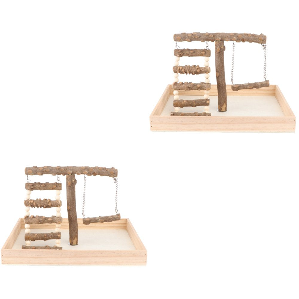 Frcolor Bird Parrot Toys Wood Perch Cage Stand Ladder Play Gym Gym Hanging Playstand Perch Perches Parrots Paw Grinding Stick