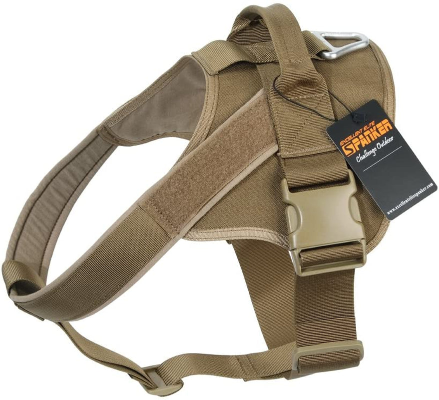 EXCELLENT ELITE SPANKER Tactical Dog Harness Patrol K9 Harness Service Dog Vest Military Dog Vest Working Dog Vest with Handle(Black-L) Animals & Pet Supplies > Pet Supplies > Dog Supplies > Dog Apparel EXCELLENT ELITE SPANKER Coyote Brown L 