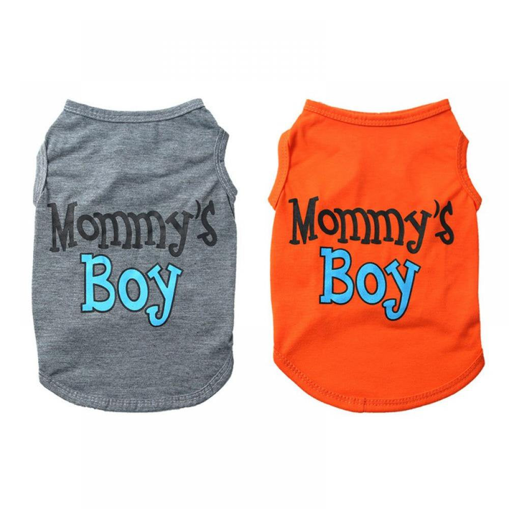 Mommy'S Boy Dog Shirt Male Puppy Clothes for Small Dog Boy Chihuahua Yorkies Bulldog Pet Cat Outfits Tshirt Apparel Animals & Pet Supplies > Pet Supplies > Cat Supplies > Cat Apparel Stibadium   