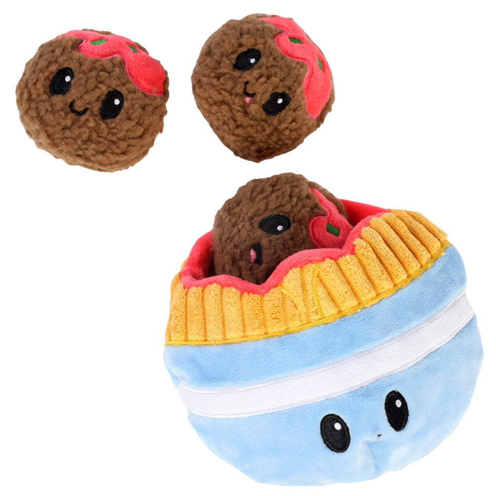 Pet Zone Pawsta and Meatballs Hide and Seek Plush Squeaky Dog Toys Animals & Pet Supplies > Pet Supplies > Dog Supplies > Dog Toys Our Pets   